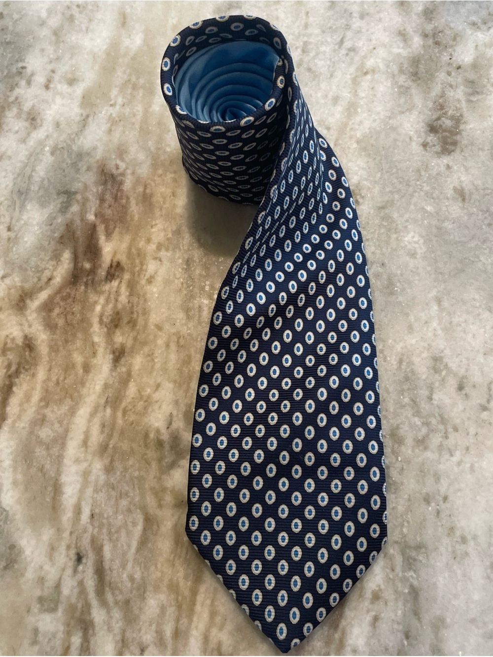 Brioni Navy And Powder Blue Two Toned Necktie Tie Silk